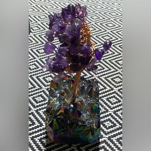 Aurora Crystals - amethyst and copper wired tree